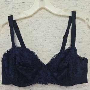 Soma Unlined Embraceable Lace Bra in Navy